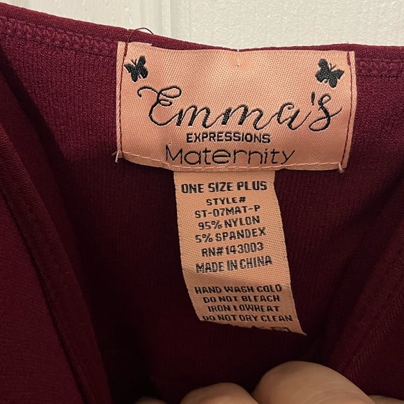 NWT maternity/nursing tank by Emma’s Expression. Maroon, fully adjustable OSP - Picture 4 of 6